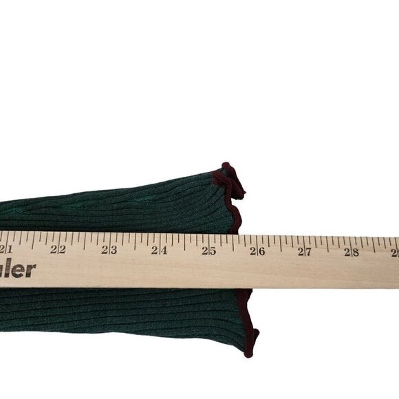 Scotch & Soda Dress Medium Green Midi Bodycon Ribbed Knit Stretch Long Sleeve - Picture 13 of 14